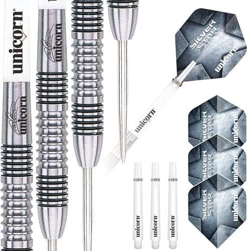 Unicorn Silver Star Michael Smith Steel Dart, 80% Tungsten, 26g