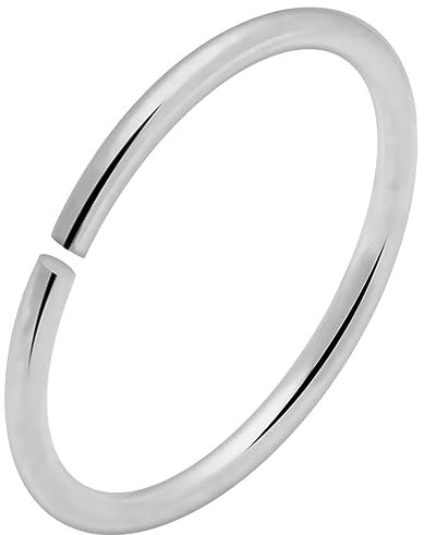 Monster Piercing 9K Massive Weißgold 20 Gauge - 6MM Durchmesser Nahtlose kontinuierliche Hoop Nasenring Piercingschmuck