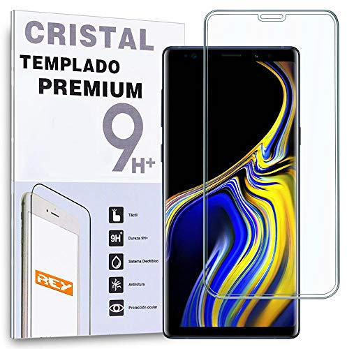 REY Protector de Pantalla Curvo para Samsung Galaxy Note 9, Transparente, Cristal Vidrio Templado Premium, 3D / 4D / 5D