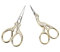 AQUEENLY Stickschere, Edelstahl, scharfe Storchschere zum Nähen, Basteln, Kunstarbeiten, Einfädeln, Handarbeiten – DIY-Werkzeuge, Schneiderei, kleine Scheren – 2 Stück (9,1 cm, Gold)