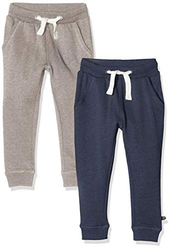 MINYMO Jungen 2er Pack Sweat Pants/Freizeithose Hose, Mehrfarbig (Ensign Blue/Grau 794), (Herstellergröße:92)