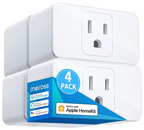 meross Smart Plug 15A, Works with Apple HomeKit, Voice & APP Control 4 Pack