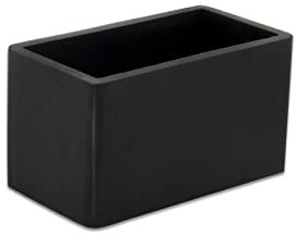 Flyshop Lot de 8 Embouts de Pieds en Silicone, épais, pour Pieds de Chaise 20 x 40 mm (2,0 x 4,0 cm) (13/16 x 1-9/16), Noir, rectangulaires