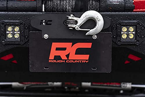 Rough Country Quick Release Hawse Fairlead License Plate Mount - RS124 Black