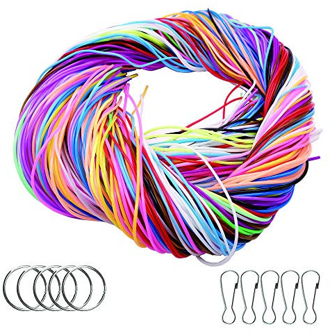 200Pezzi Nastri Scobydoo Neon,Corda di plastica, 20 Colori Cordoncino per DIY Braccialetti, Creazione di Gioielli
