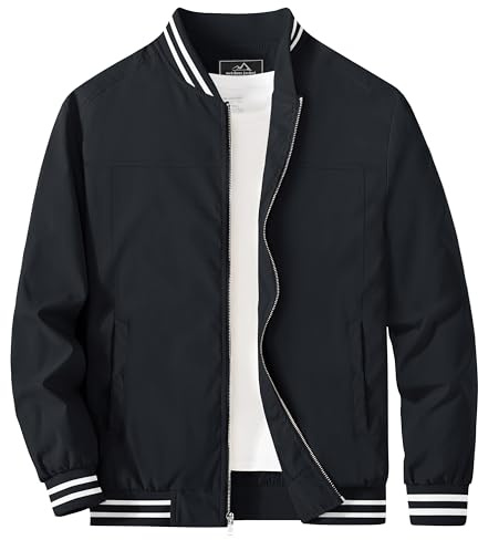 MAGCOMSEN Men's Bomber Jacket Lightweight Fashion Stylish Fall Windbreaker