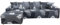 ShowyLive Sofa Überzug Couch Überzug 2er Set für Ecksofa L-Form Sofabezug 3 Sitzer+3 Sitzer, mit 4 Stück Kissenbezug, Dunkelgrau