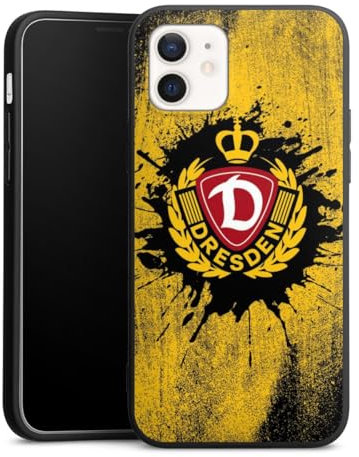 Premium Silikon Hülle kompatibel mit Apple iPhone 12 Handyhülle schwarz Case SG Dynamo Dresden Fußball Offizielles Lizenzprodukt