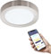 EGLO connect.z Smart-Home LED Bad-Deckenlampe Fueva-Z, ZigBee, Ø 21 cm, App und Sprachsteuerung Alexa, Lichtfarbe (warmweiß-kaltweiß), dimmbar, Metall Aufbauleuchte nickel-matt, IP44