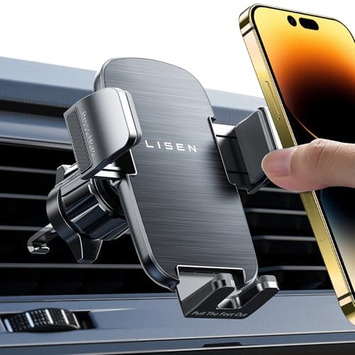 Car Phone Holder, Mobile Phone Holder for Cars Air Vent, [360° Rotation] [Ultra Stable] LISEN Car Phone Mount for iPhone 17 16 Pro Max Air, Galaxy S25 Ultra, All 4.0''-7.0'' Smartphones