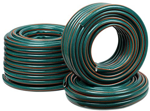 STRÜBER Gartenschlauch 4-lagig (1/2 Zoll - 15 m Länge) BOS Bewässerungsschlauch mit Kreuzgewebe UV-beständig Schlauch PVC flexibler Wasserschlauch