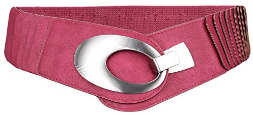 irisaa breiter Damen Gürtel Elastischer Taillengürtel, Hüftgürtel Stretch Gürtel mit Hakenverschluss, Damen Taillengürtel 2020:Magenta, Damen Taillengürte Größe:ONE SIZE