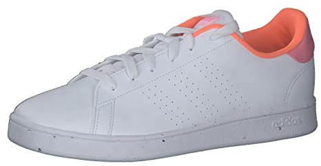 adidas Unisex Kinder Advantage Lifestyle Court Lace Shoes, Cloud white/Cloud white/screaming orange, 40 EU
