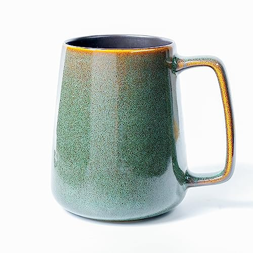 Tazza da caffè in ceramica da 24 once , Tazza da caffè al latte grande Tazza da tè glassa liscia per cacao Cappuccino Latte Cereali , Lavabile in lavastoviglie Adatto al microonde (verde)