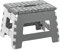 Baroni Home Tabouret Pliable en PVC porté 130 kg, Tabouret Léger et Résistant de Cuisine, Salle de Bain, Débarras, Jardin, Marchepied pour Enfants et Adulte Sécure, 29x22x22 cm (Taille M), Gris Clair