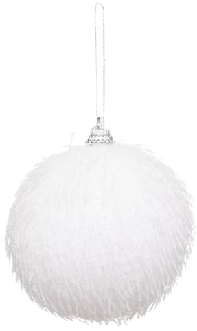 Atmosphera - Weihnachtskugel Fibre Glitter weiß aus polyfoam