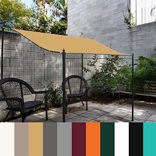 Voile d'ombrage Carré 2.5x3M Protection Soleil Toile d'ombrage Rectangulaire avec kit d'installation Robuste pour Jardin & terrasse, Couleur Crème