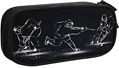 Federmäppchen Große Kapazität Federmäppchen Eishockey Spieler Bleistift Tasche Büro Stifthalter Organizer Schreibwaren Tasche für Mädchen Jungen A, farbe, 5.0cm*10.5cm*20.5cm, federmäppchen