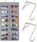 Nizirioo Faltbar Hängend Sonnenbrillen Organizer: 16 PVC Fächer, Staubdichter Filz Sonnenbrille Lagerung mit 2 Häkchen, Hängend Brillen Aufbewahrung zum Sonnenbrillen, Kurzsichtige, Gläser(Hellgrau)