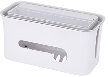 BONOOL Multifunktionale Desktop-Aufbewahrungsbox, Stromkabel-Aufbewahrungsbox, staubdichtes Management, Ladegerät-Box, Netzwerkkabel-Aufbewahrungsbox