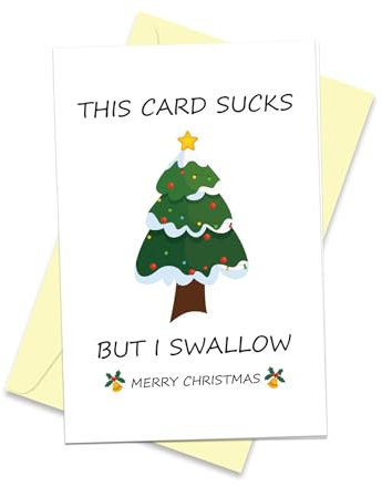 Arsagen Unhöfliche Weihnachtskarte, humorvoller Urlaub für Freund, Freundin, freche Weihnachtskarte für Partner Ehemann, niedliche Weihnachtskarte, diese Karte saugt aber ich schlucken