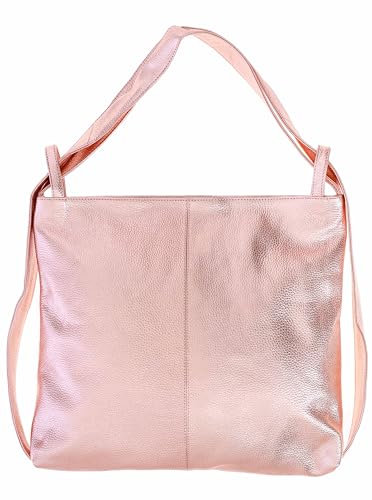 Zwillingsherz Rucksacktasche 100% Echtleder - Hochwertige 2 in 1 Rucksacktasche für Damen Frauen Mädchen – Groß und elegant - Schultertasche Rucksack