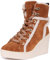 GUESS FL8A2AFAL12 - Stivaletti alti da donna, foderati in pelliccia, con zeppa, Cognac, 41 EU