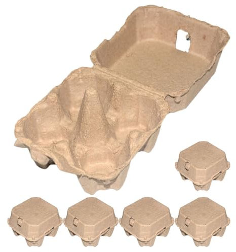 BESTonZON 6 Stücke Eierkarton Eierpappen Eierschachtel Pappe 4er Eierbehälter Wachteleierschachteln Eierbox Eier Behälter Wachtelei Karton Ostereier Handwerk