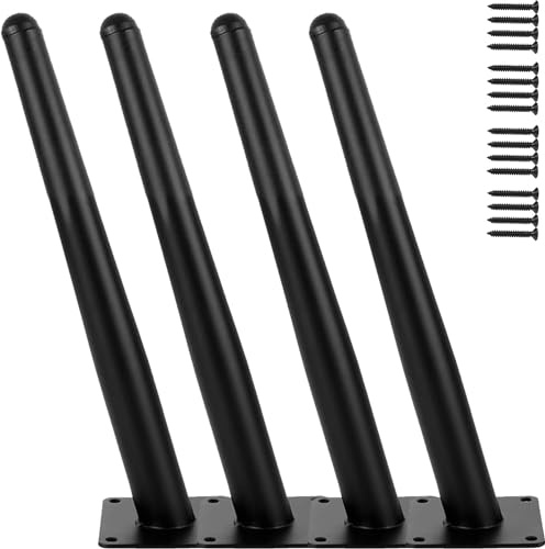 TempFoo Metal Furniture Legs 16 Inch, Oblique Conical Matte Black