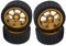 F Fityle 4 Stück Reifen, Rennreifen, 1/14 RC Truck Rad Gummireifen für 144001 1/14 A959 A949 A969; aus Rad Felgen + Gummi Reifen für RC 1:14 Auto Set, Goldene