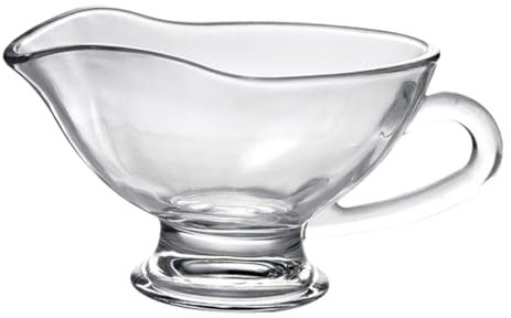 Milisten 1PC Glass Sauce Boat Ladle Jugs for Sauces Cup Gravy Boat 210ml Capacity Milk Cup Kitchen Seasoning Cup