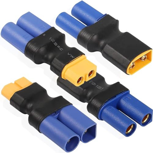 Xiatiaosann XT60-auf-EC5-Stecker-Adapter, EC5-Stecker auf XT60-Buchse und EC5-Buchse auf XT60-Stecker für LiPo-Akku-Anschlussadapter (4er-Pack)