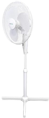 A2Z Pedestal Fan 16 Inch Wide-Angled Oscillating White Electric Fan 3-Speed Setting Whisper-Quiet Floor Fan - Pedestal Fan AZ111221 White