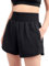 Kefiyis Sport Shorts Damen Sommer Laufshorts Damen 2 in 1 Kurze Sporthose High Waist Laufhose Schnelltrocknende Running Shorts Trainingshose mit Tasche Schwarz M