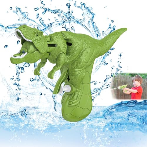 TINGTING Dinosaurier Wasserpistole für Kinder, Dino Wasserpistolen Dino Wasser Spritz Pistolen Dinosaurier Wasser Pistolen mit Rotierendem Kopf Sommer Wasserspiel Spielzeug für Strand Schwimmbad