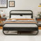 Diahomy King Size Bed Frame Metal Platform Bed Frame with Wood Headboard/Mattress Base/Metal Slat Support/Underbed storage/Black Bed Frame King Size