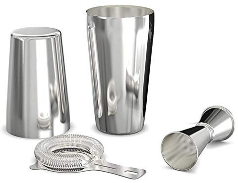 Pylorixz Cocktail Shaker Set: Professional Boston Shaker, Passoire à Cocktail et Ensemble Jigger. pour Une Expérience de Mélange de Cocktails Impressionnante