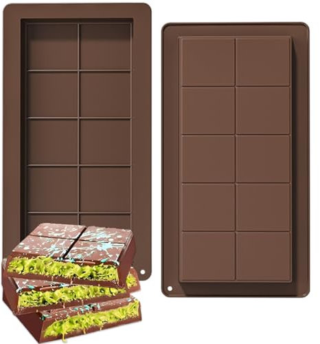 IKOPFLN 2 Stück Schokoladenform Silikon Tief Schokoladentafel Form, Schokoladen form, Silikonform Schokoladentafel Tiefe Schokoladenform Extra Tief Schokolade Form für Schokolade Praline Süßigkeiten