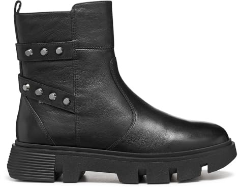 Geox D Vilde, Stivale alla Caviglia Donna, Nero, 37 EU