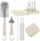 FHISKUNYU Flaschenbürste Baby Tragbar – 7-in-1 Babyflaschen Bürste Set mit Aufbewahrungsbox, Silikon Flaschenbürste, Nippelbürste, Strohbürste, Trockengestell und Seifenspenderflasche für unterwegs