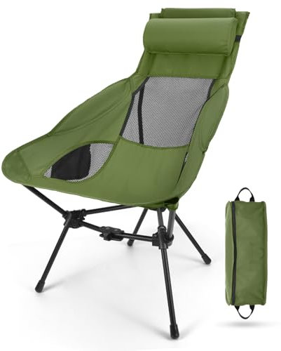 Diealles Shine Chaise de Camping Pliable, Ultra Légère Chaise de Plage avec Sac de Transport, Longue Chaises de Pêche Pliante pour Randonnée Barbecue et Plage
