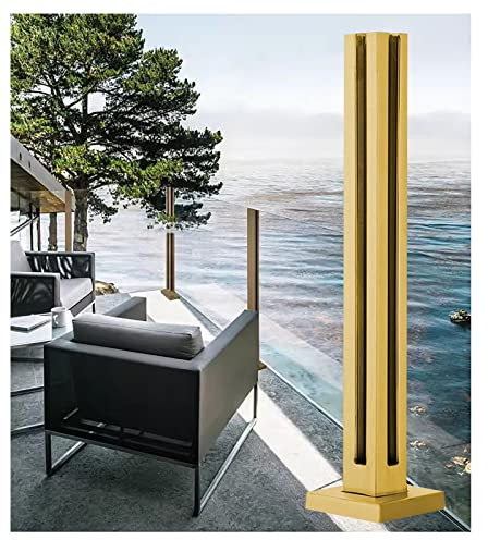 TYHAYJYK Treppengeländer-Handlauf aus gehärteten Glasplatten, Pfosten für Geländer im Innen- und Außenbereich, Balustradenpfosten aus Edelstahl ohne Glas mit Zapfenschlitzen, 65–35 cm hohe