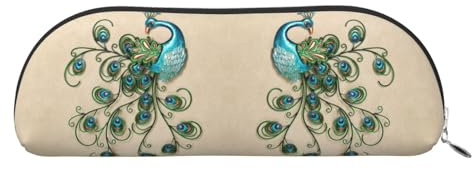 EdWal Pfau Muster Druck Make-up Tasche Federmäppchen, Bleistiftkasten, stilvolle Federmäppchen für Frauen, Reise-Make-up-Tasche, Silber, En storlek, Kulturbeutel