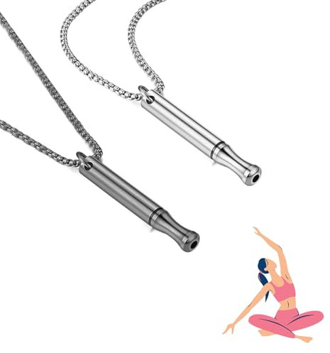 2 Stück Halskette Rauchfrei Original, Angsthalskette Rauchentwöhnung, Gegen Panikattacken Atemkette, Rauchentwöhnung Hilfsmittel, für Meditation, Beruhigung, Entspannung Raucherentwöhnung Herren