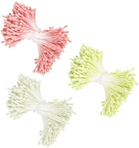 FLEXNOVA 1140 Stück Pfeifenreiniger Blumen, Blütenstempel Pfeifenputzer Pfeifenreiniger Pastellfarben zum Basteln Blumen Set Staubgefäße in Weiß Rosa Gelb für DIY Dekoration