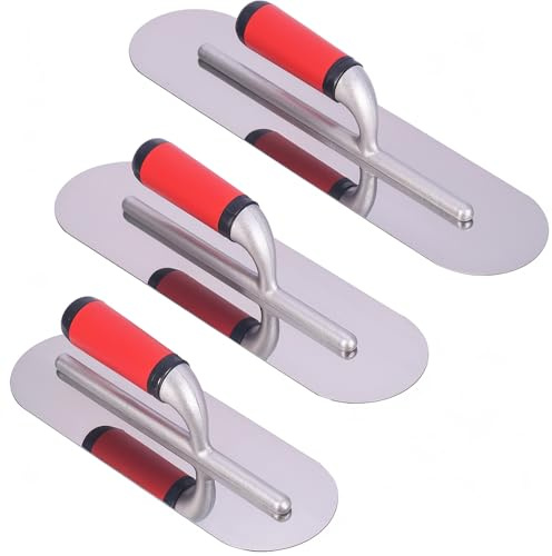 Lasnten 3PC Aluminum Pool Trowel Set (12x4 & 14x4 & 16x4) Stainless Steel Finishing Trowel Tool for Concrete, Cement, Drywall, Plastering, Masonry Leveling