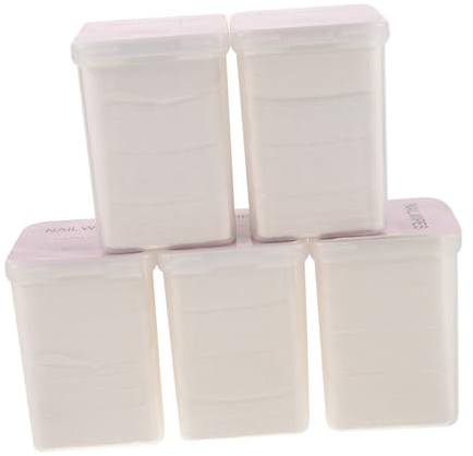 ELAYARD 5 Boxen Boxen Nagellackentferner Pads aus Fusselfreier Baumwolle Weiche Gel Polish Remover Tücher Schnelles Entfernen von Gel Acryllack Hautfreundlich Fusselfrei für Maniküre