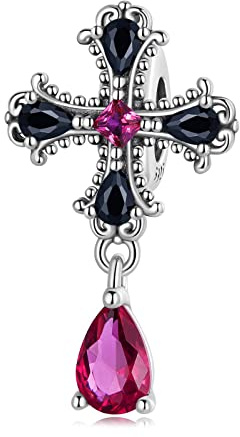 Charm Perlen 925er Sterlingsilber Halloween Motiv, dunkles gotisches Kreuz, handgefertigter Anhänger zum Selbermachen Troll, Chamilia, Biagi, Armbänder im europäischen Stil, Halsketten