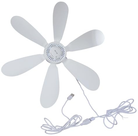 Ventilateur suspendu 5 W alimenté par USB 41,9 cm silencieux câble de 3,3 m pour tente, atelier, garage, outil de refroidissement