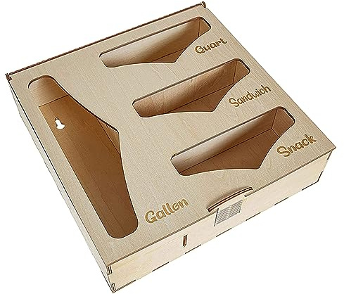 Kadagg Scatola portaoggetti in Involucro di plastica Scatola portaoggetti in Compensato di Tiglio Scatola portaoggetti da Cucina in Legno Borsa portaoggetti Borsa autosigillante Organizzatore